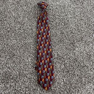Boys Geometric Patterned Polyester Clip On Tie